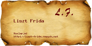 Liszt Frida névjegykártya